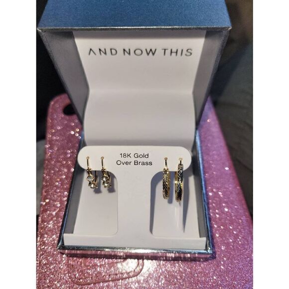 No Brand Jewelry - 18k gold small hoop bundle